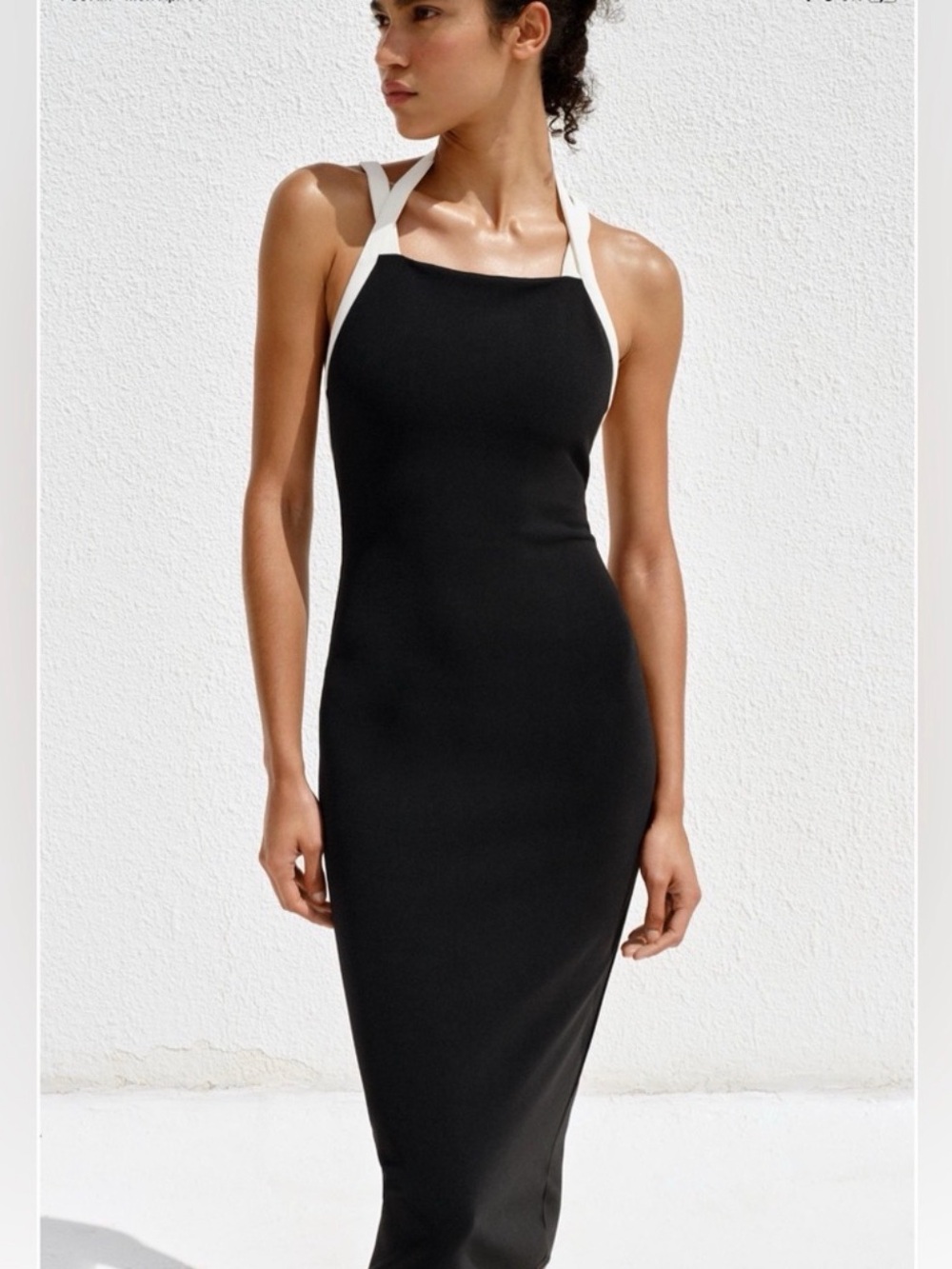 Zara Black Dress with White Strappy Back - Picture 9 of 16